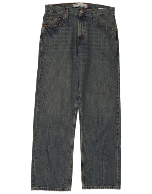 Мужские прямые джинсы свободного кроя LEVI'S 569 W30 L32, синий хлопок