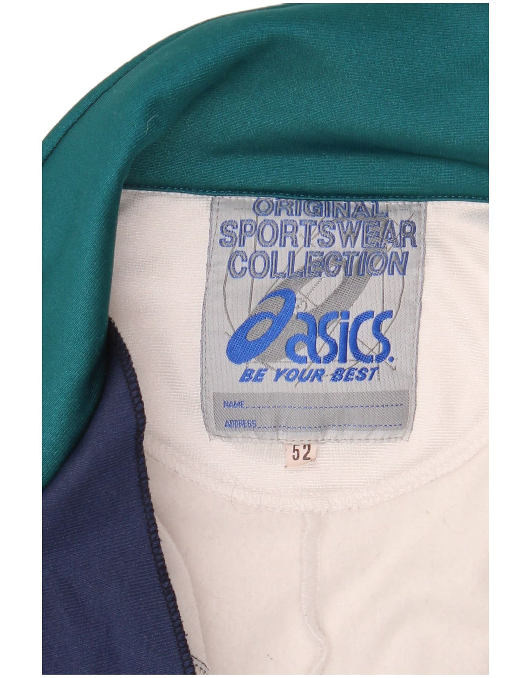 Мужской спортивный костюм ASICS с графическим рисунком IT 52, большой темно-синий с цветными блоками