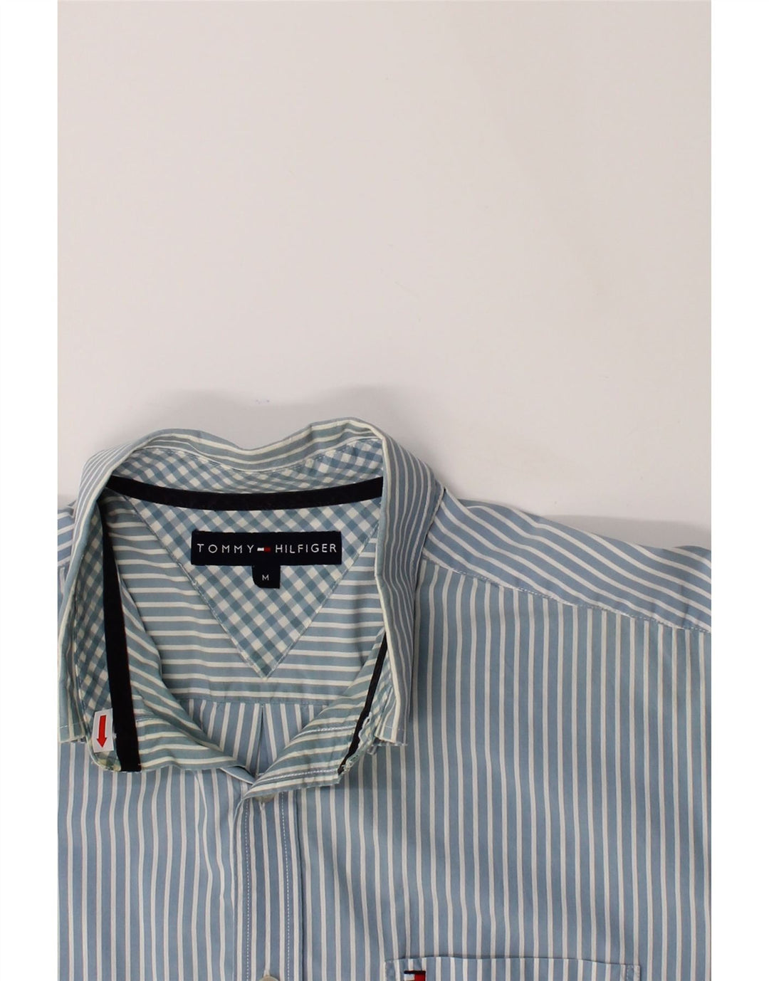 TOMMY HILFIGER Mens Shirt Medium Blue Pinstripe Cotton Vintage Tommy Hilfiger and Second-Hand Tommy Hilfiger from Messina Hembry 