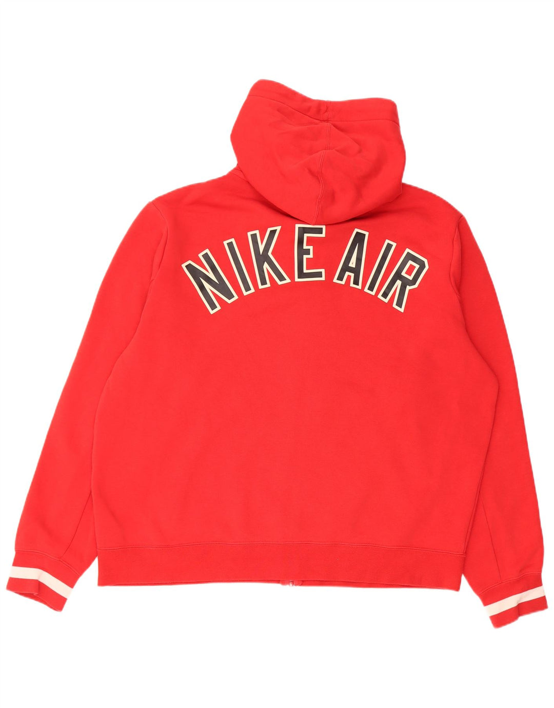 Мужской свитер с капюшоном на молнии с графическим рисунком Nike, большой красный хлопковый