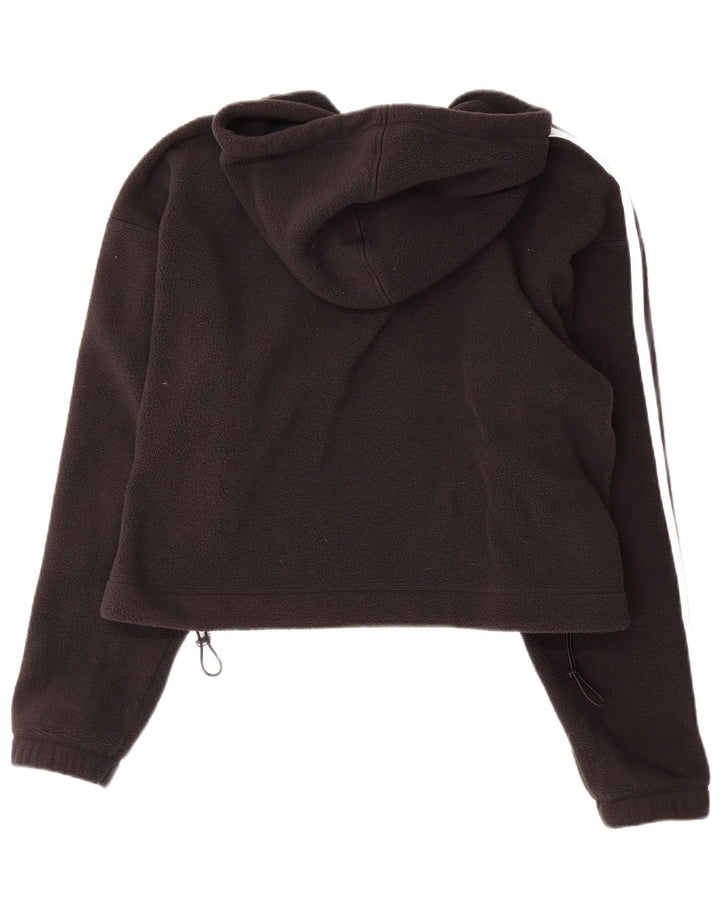 Женский свитер с капюшоном на молнии ADIDAS Primegreen UK 16, большой черный