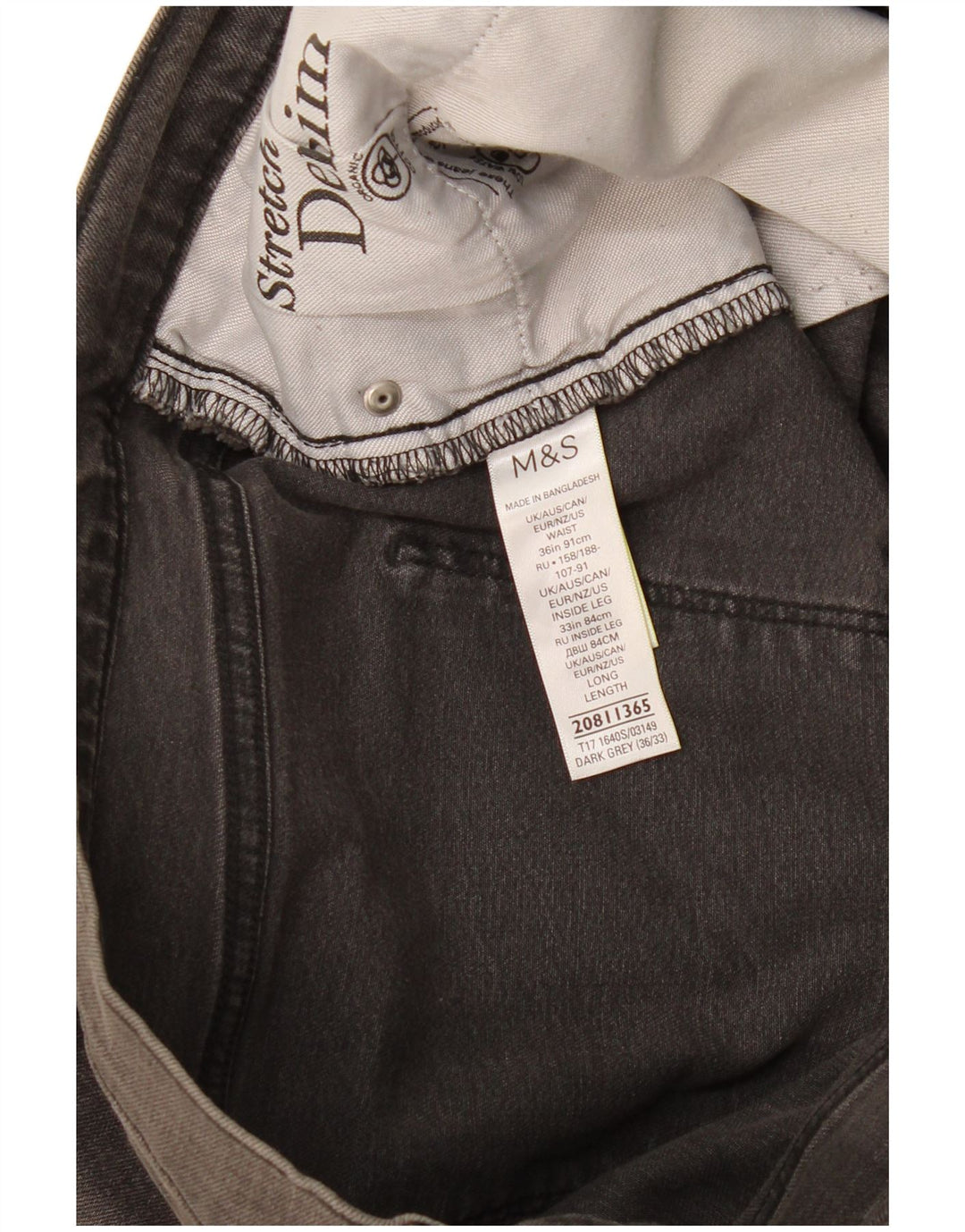 Мужские узкие джинсы Marks & Spencer W36 L33 серые, хлопок