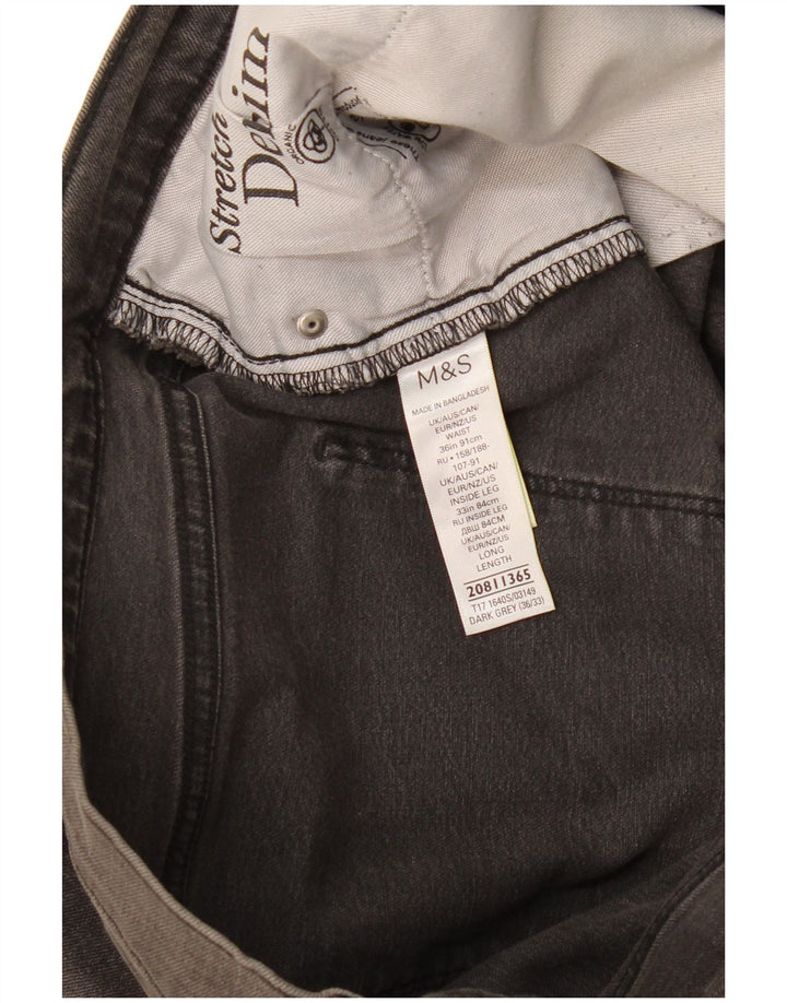 Мужские узкие джинсы Marks & Spencer W36 L33 серые, хлопок