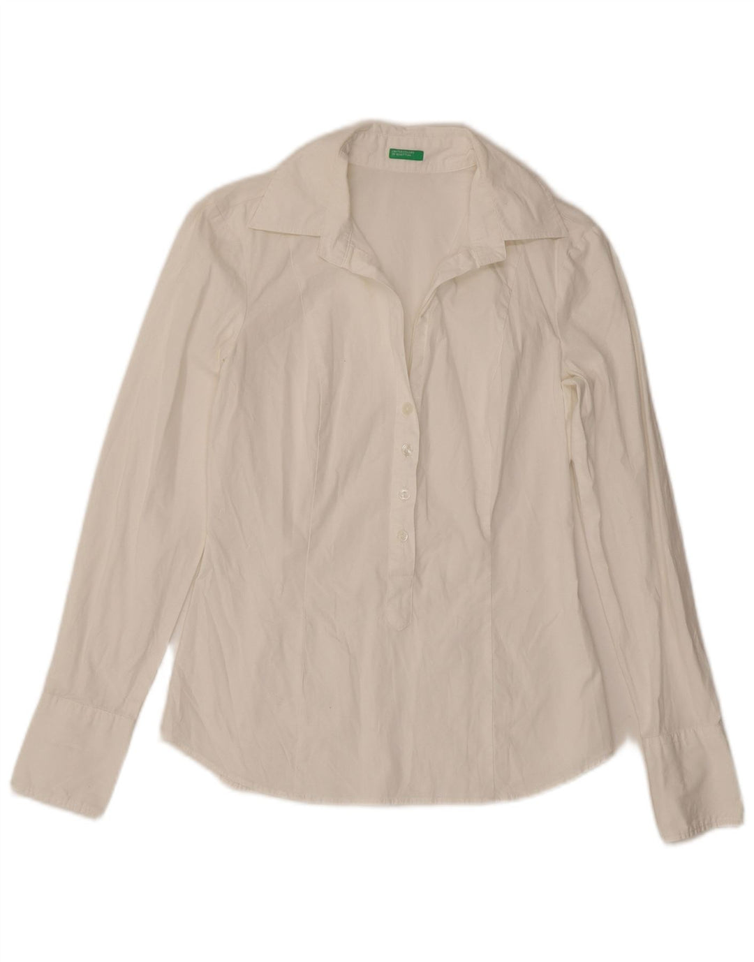 Женская пуловерная рубашка Benetton UK 10, маленькая, белая