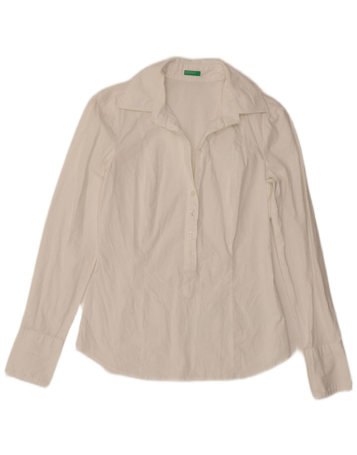 Женская пуловерная рубашка Benetton UK 10, маленькая, белая