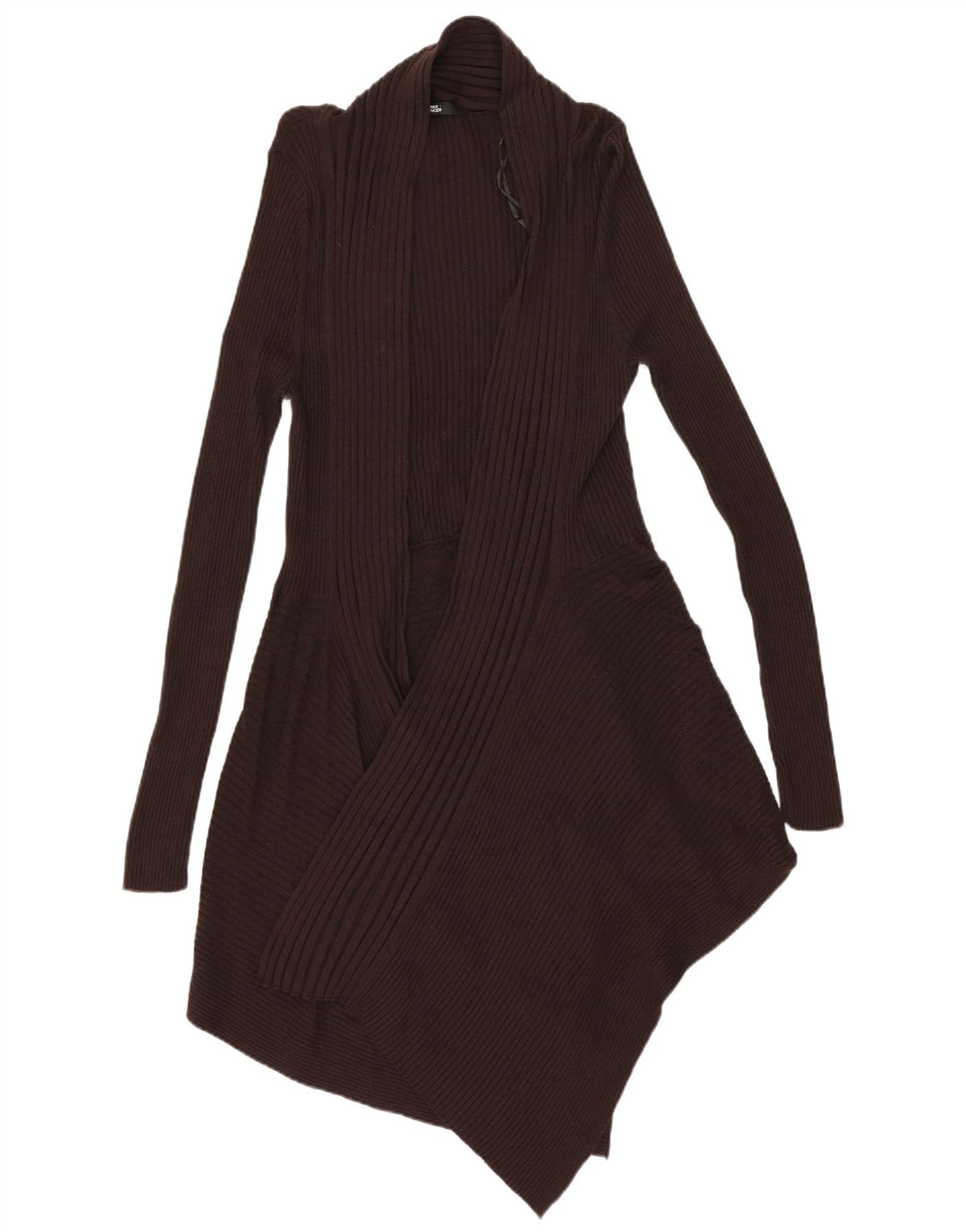 Женский удлиненный открытый кардиган MARKS & SPENCER UK 12, средний коричневый цвет