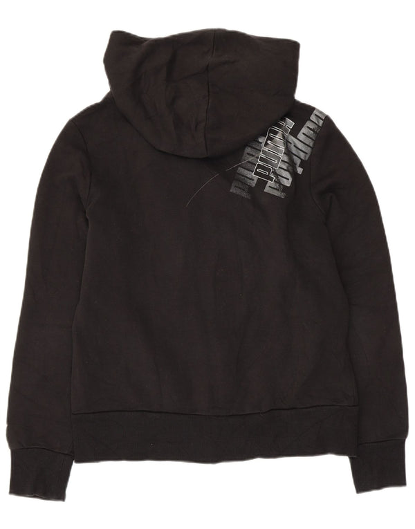 Женский свитер с капюшоном на молнии с графическим рисунком PUMA UK 14, большой черный хлопок