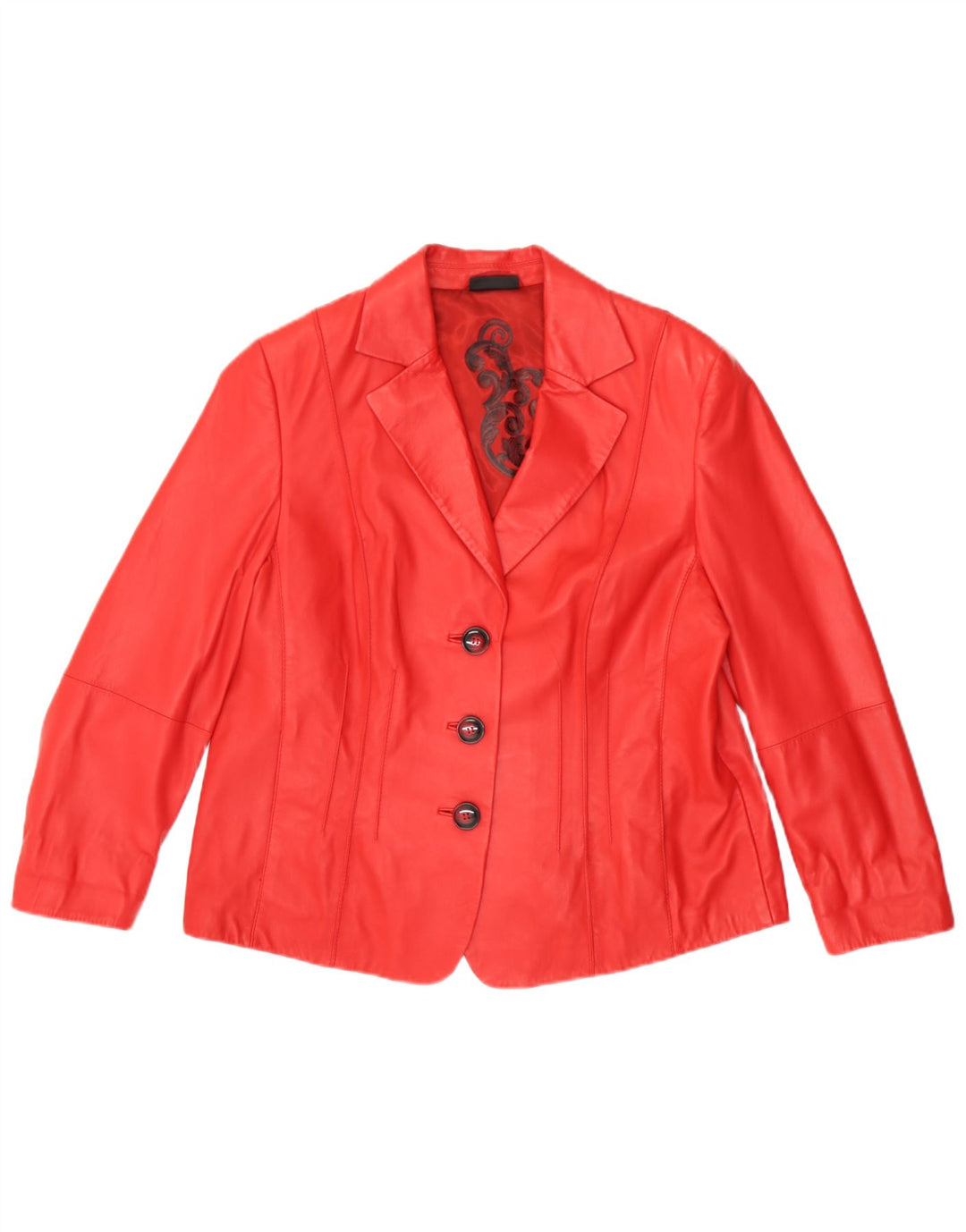 Женский кожаный пиджак с 3 пуговицами Gerry Weber UK 20 2XL, красный кожаный