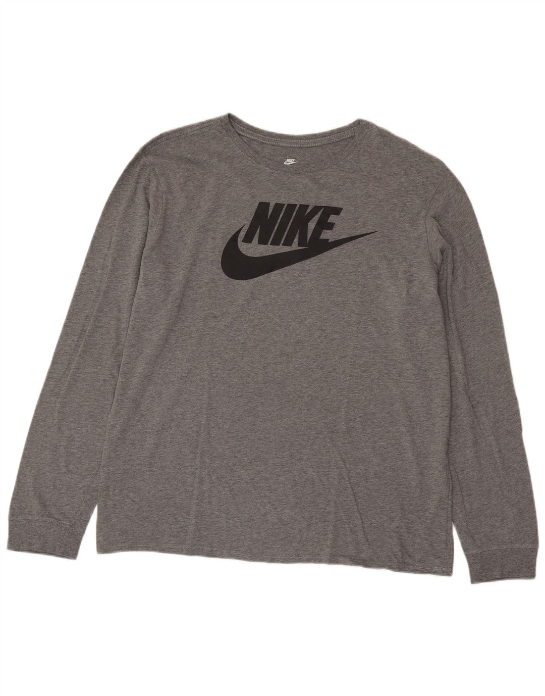 Мужской топ спортивного кроя NIKE с длинным рукавом и рисунком, размер XL, серый в крапинку