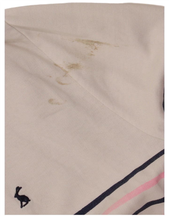 JOULES Женский свитер с воротником на пуговицах, джемпер UK 20 2XL, белый в полоску