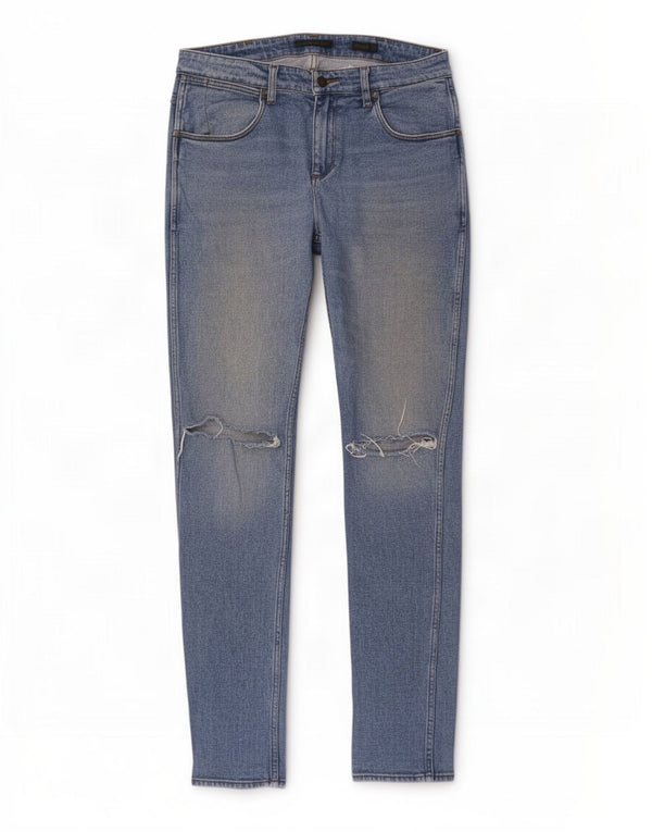 Мужские потертые узкие джинсы Wrangler Stomper W31 L33, синий хлопок