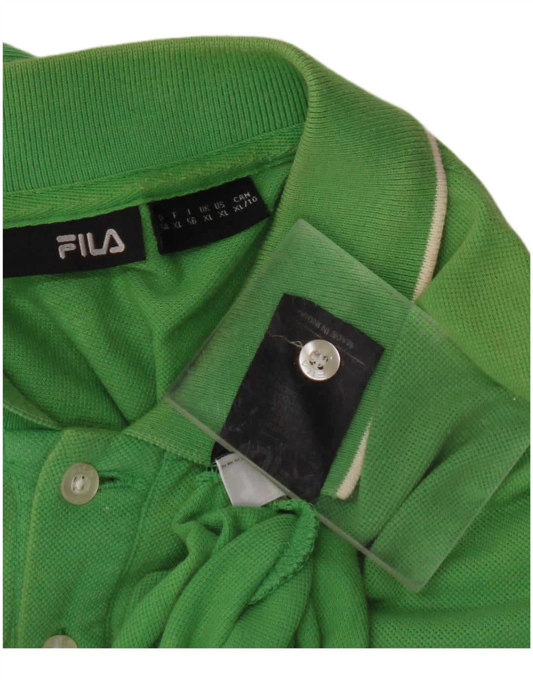 FILA Mens Polo Shirt XL Green Cotton