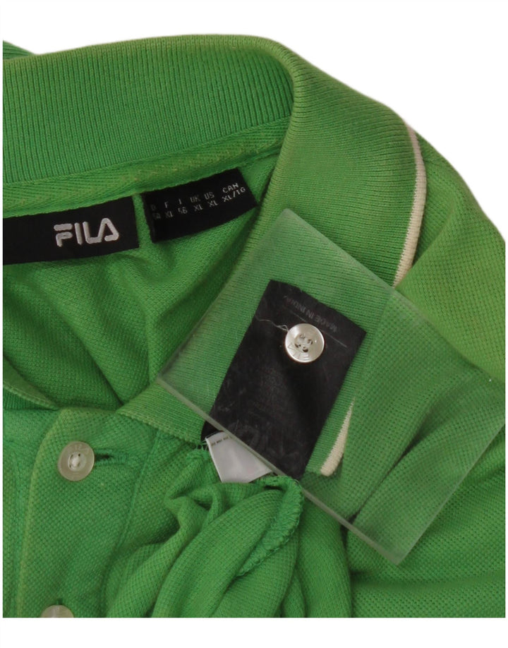 FILA Mens Polo Shirt XL Green Cotton