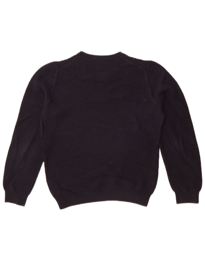 Женский джемпер с вырезом «лодочка» MASSIMO DUTTI UK 10, маленький темно-синий, хлопок