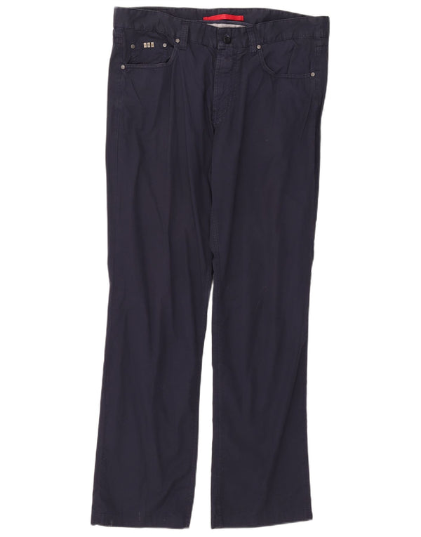 Cerruti 1881 Womens Straight Casual Trousers W36 L30 Navy Blue