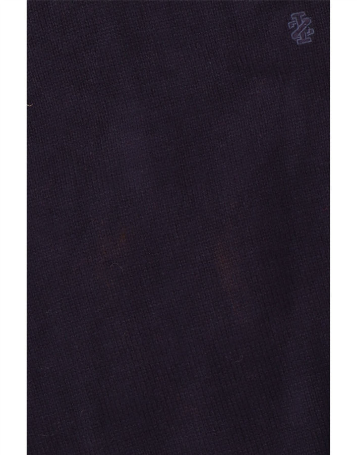 IZOD Мужской джемпер с v-образным вырезом, большой темно-синий хлопковый свитер