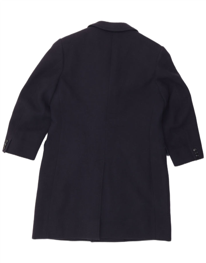Винтажное мужское двубортное пальто UK 38, средний темно-синий