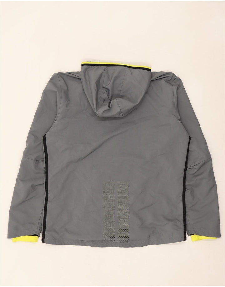Мужская куртка-дождевик Adidas Climacool с графическим рисунком, Великобритания 40, большой серый полиэстер