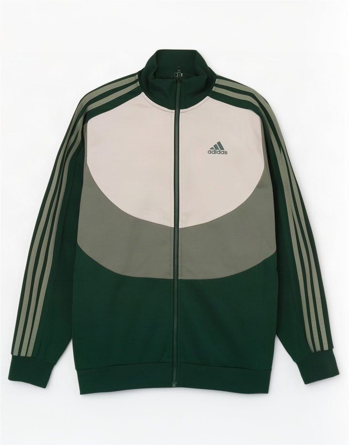 Adidas Мужской спортивный костюм Верхняя куртка Средне-зеленый хлопок с цветными блоками