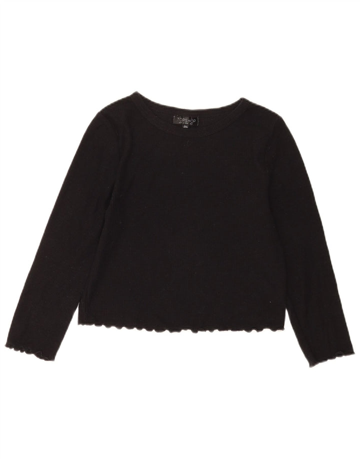 Женская укороченная блузка Topshop UK 8, маленький черный хлопок