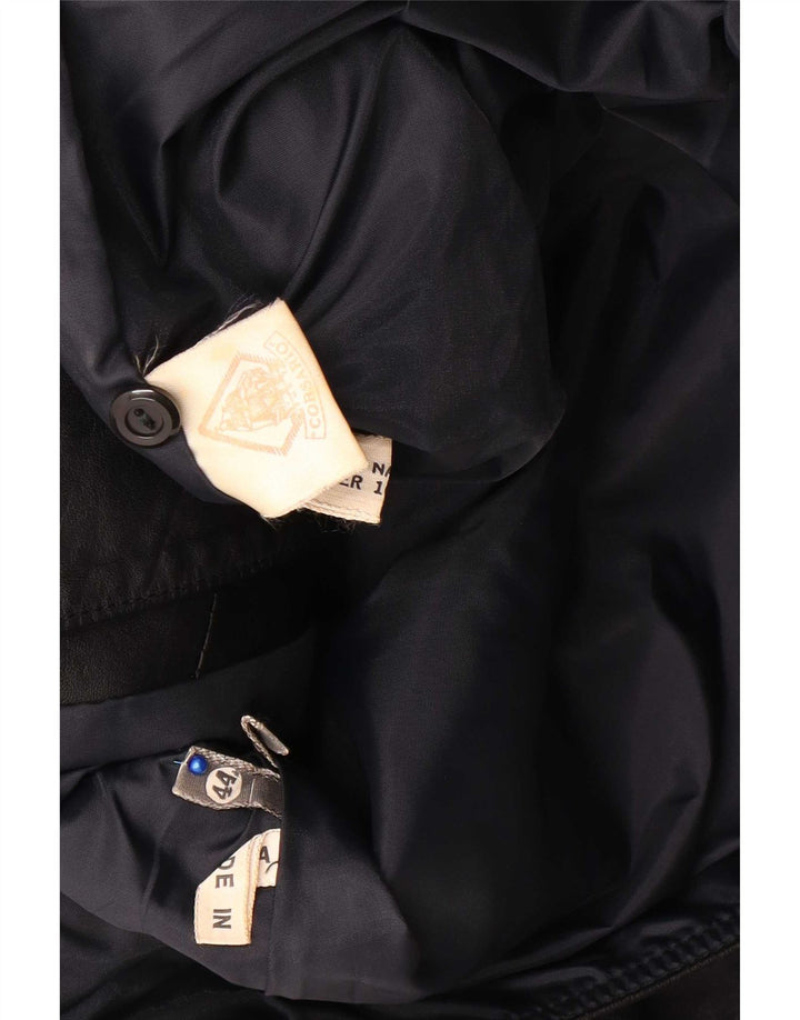 Винтажная женская кожаная куртка IT 44 Medium Black Leather