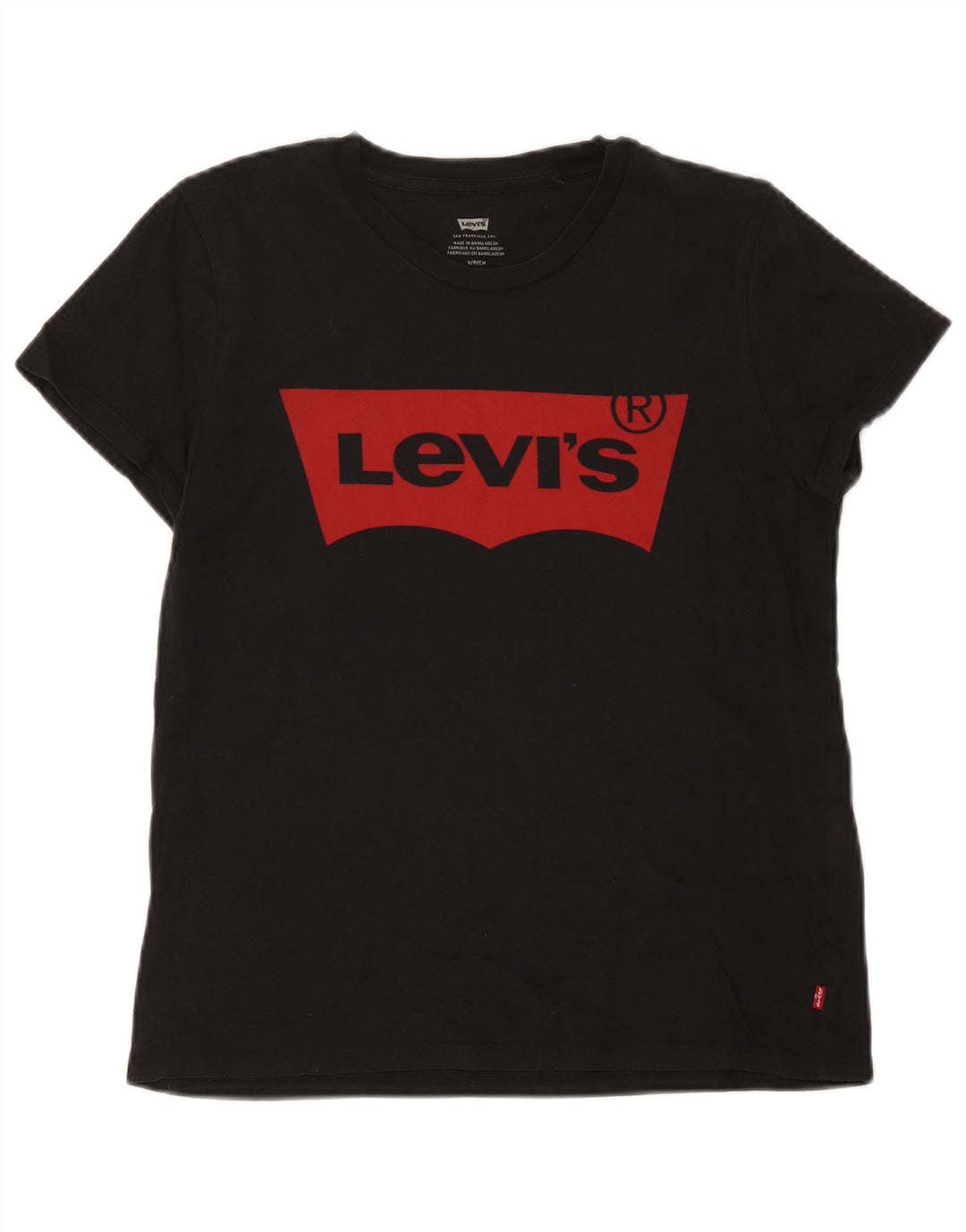 Мужская футболка с рисунком Levi's, маленькая, черная