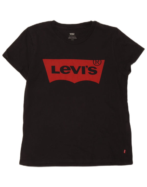 Мужская футболка с рисунком Levi's, маленькая, черная