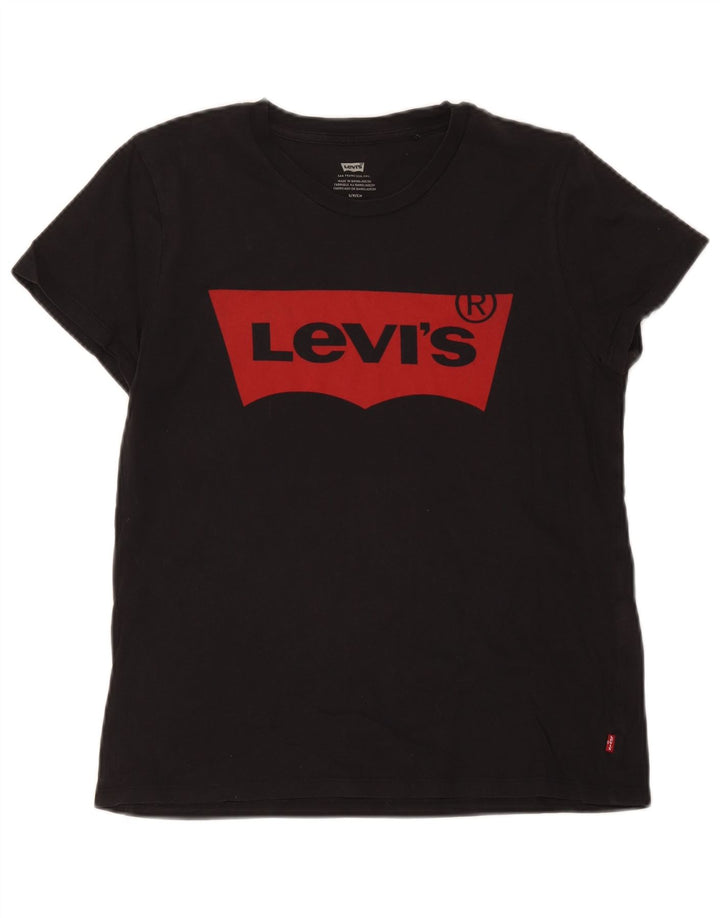 Мужская футболка с рисунком Levi's, маленькая, черная