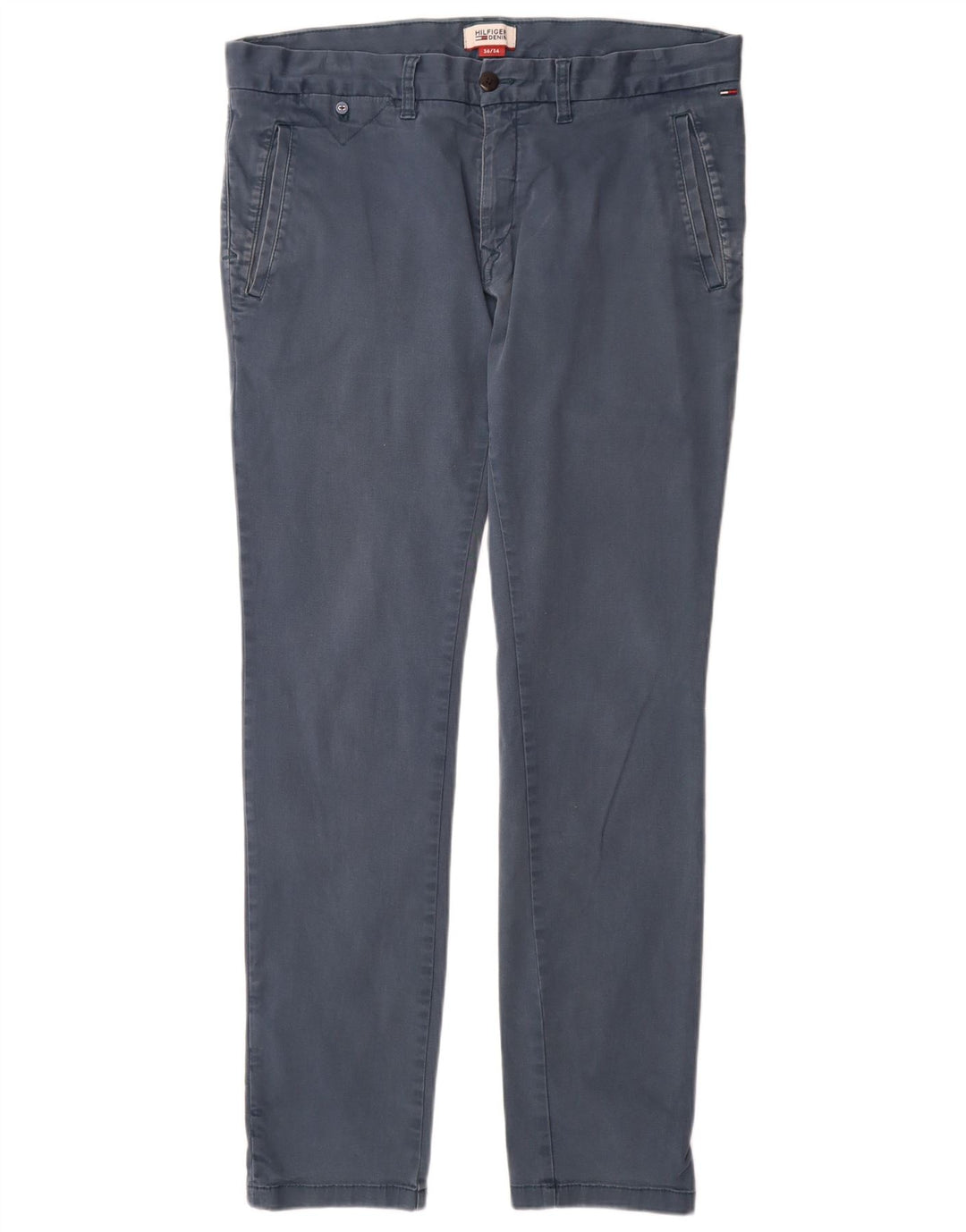 TOMMY HILFIGER Мужские брюки-чиносы узкого кроя W36 L34 синие, хлопок