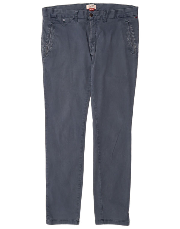 TOMMY HILFIGER Мужские брюки-чиносы узкого кроя W36 L34 синие, хлопок