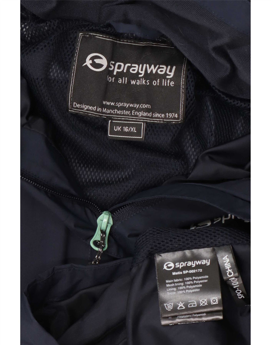 Женская дождевик с капюшоном Sprayway UK 16, большой темно-синий полиамид