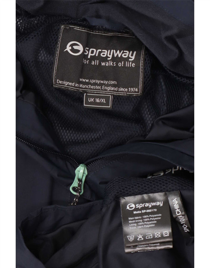 Женская дождевик с капюшоном Sprayway UK 16, большой темно-синий полиамид