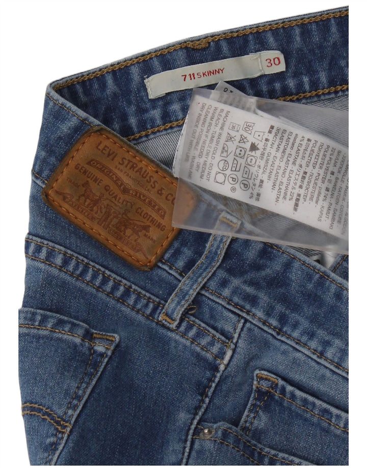 Женские джинсы скинни Levi's 711 W30 L34 синие, хлопок