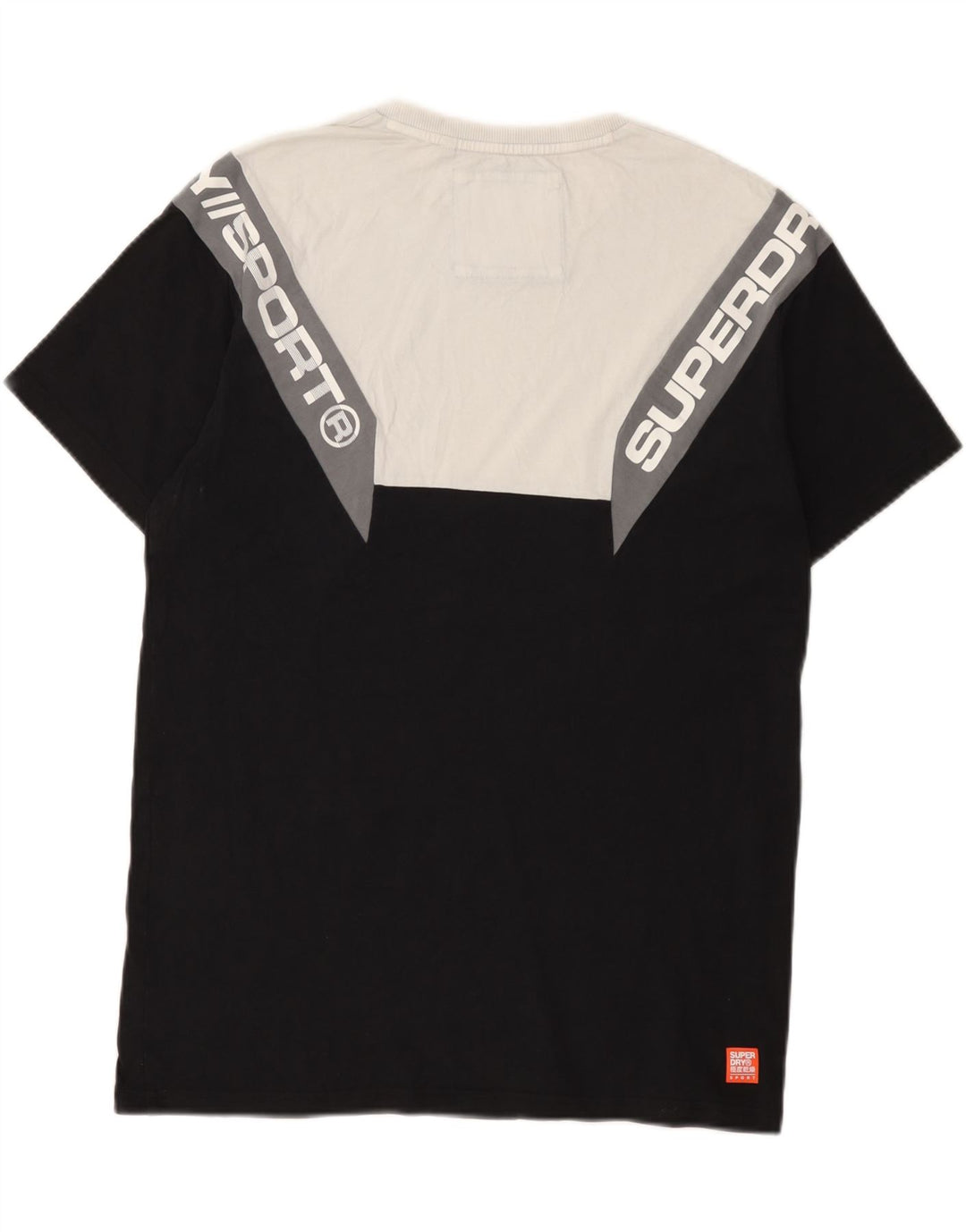 Мужская футболка Superdry с графическим рисунком, средний черный, хлопок с цветными блоками