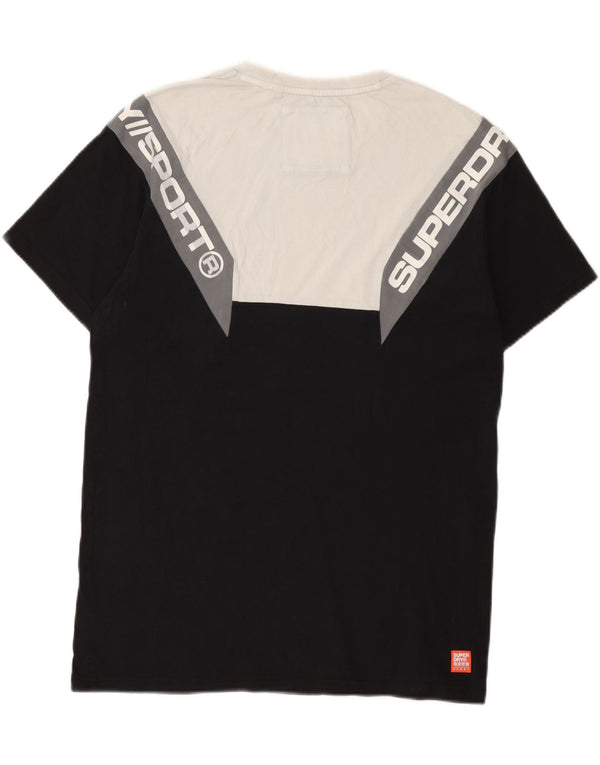 Мужская футболка Superdry с графическим рисунком, средний черный, хлопок с цветными блоками