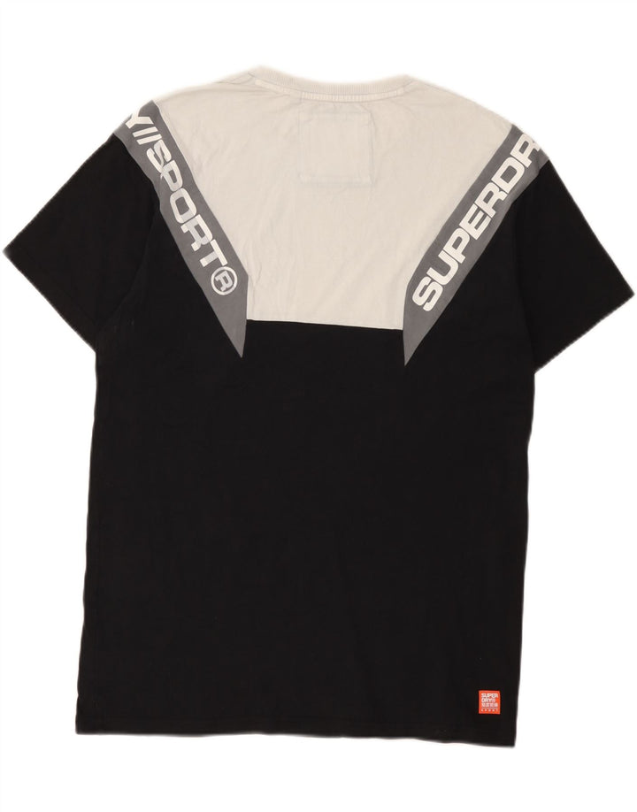Мужская футболка Superdry с графическим рисунком, средний черный, хлопок с цветными блоками
