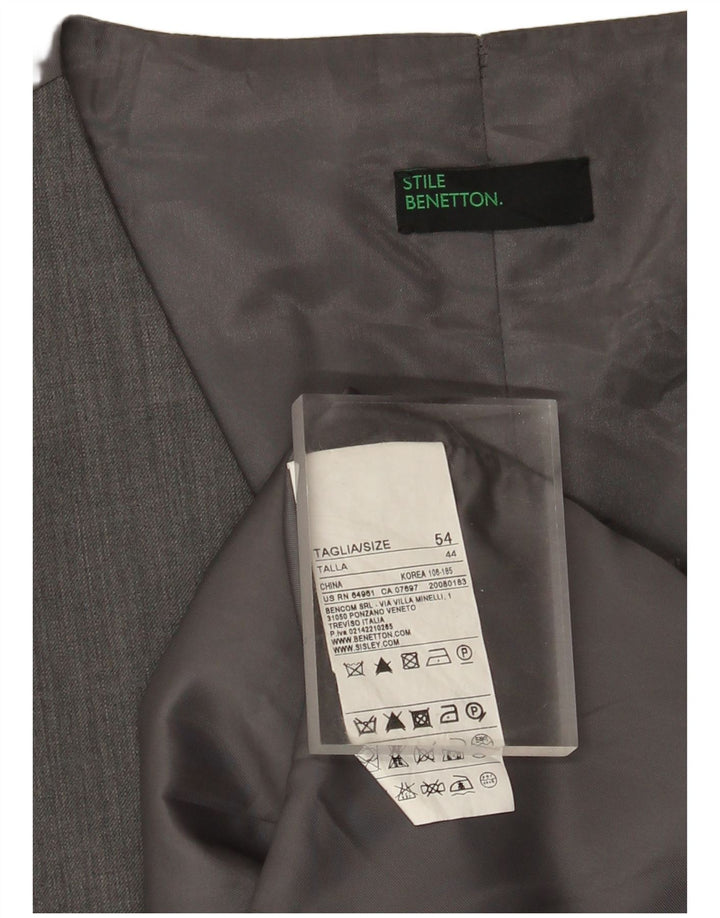 Мужской жилет Benetton IT 54 XL Серый Шерстяной