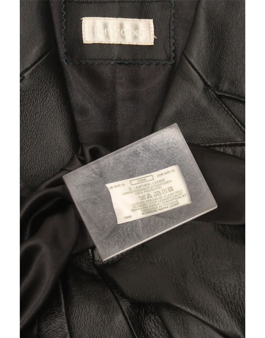 Винтажное женское кожаное пальто UK 18 XL, черное кожаное