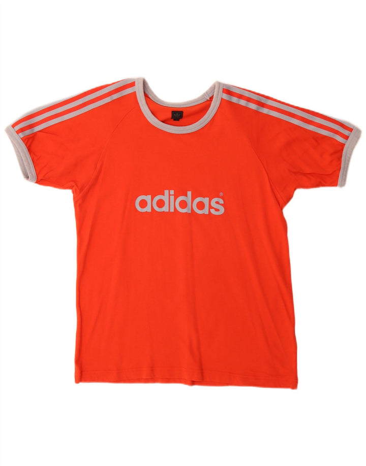 Мужская футболка Adidas с рисунком из хлопка среднего красного цвета