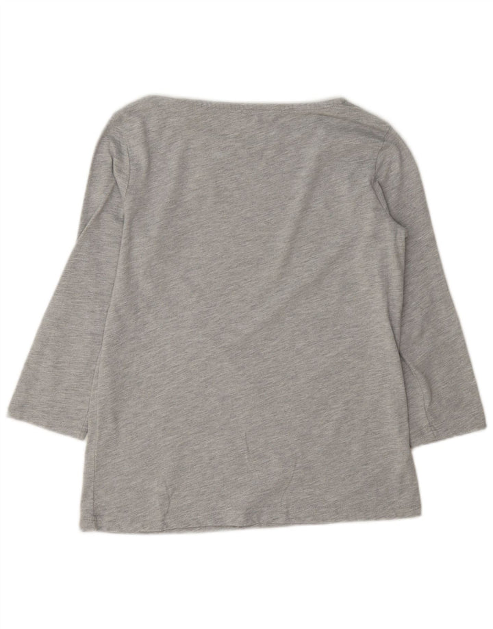Crew Clothing Женский топ с рукавом 3/4, UK 10, маленький серый полиэстер