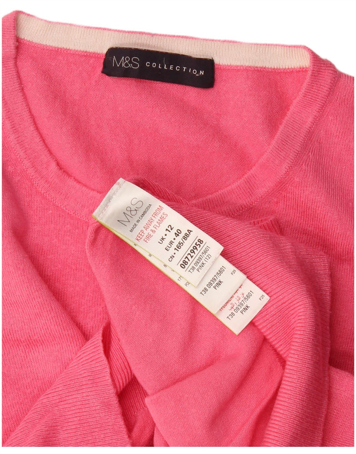 Женский кардиган Marks & Spencer UK 12, вискоза среднего розового цвета