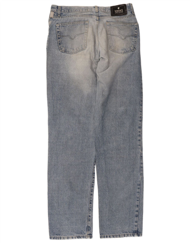 Мужские прямые джинсы VERSACE W34 L33, синий хлопок
