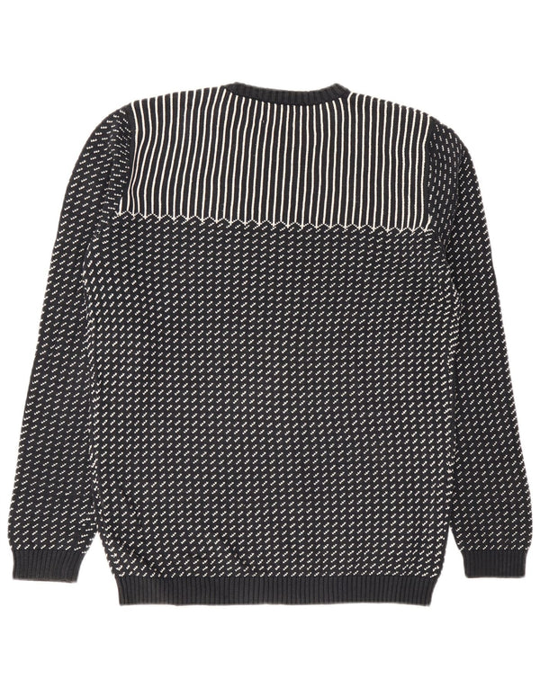 Мужской джемпер с круглым вырезом Jack & Jones, большой хлопковый свитер в темно-синюю полоску