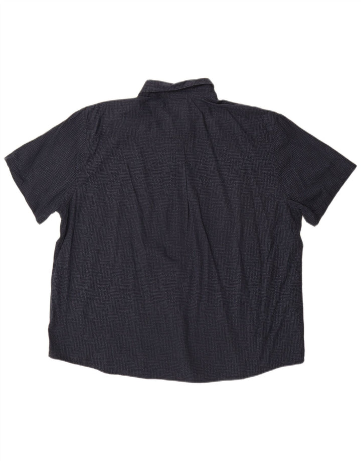 Мужская рубашка с коротким рукавом Eddie Bauer 2XL темно-синяя в пятнистый цвет