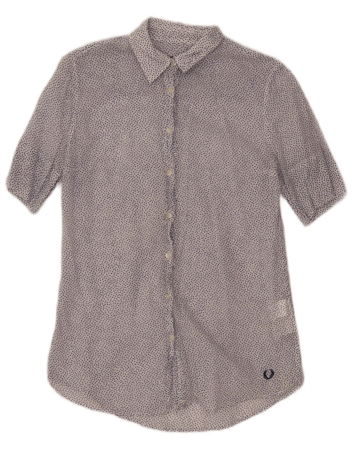 Женская прозрачная рубашка Fred Perry UK 14, большой хлопок в белые пятна