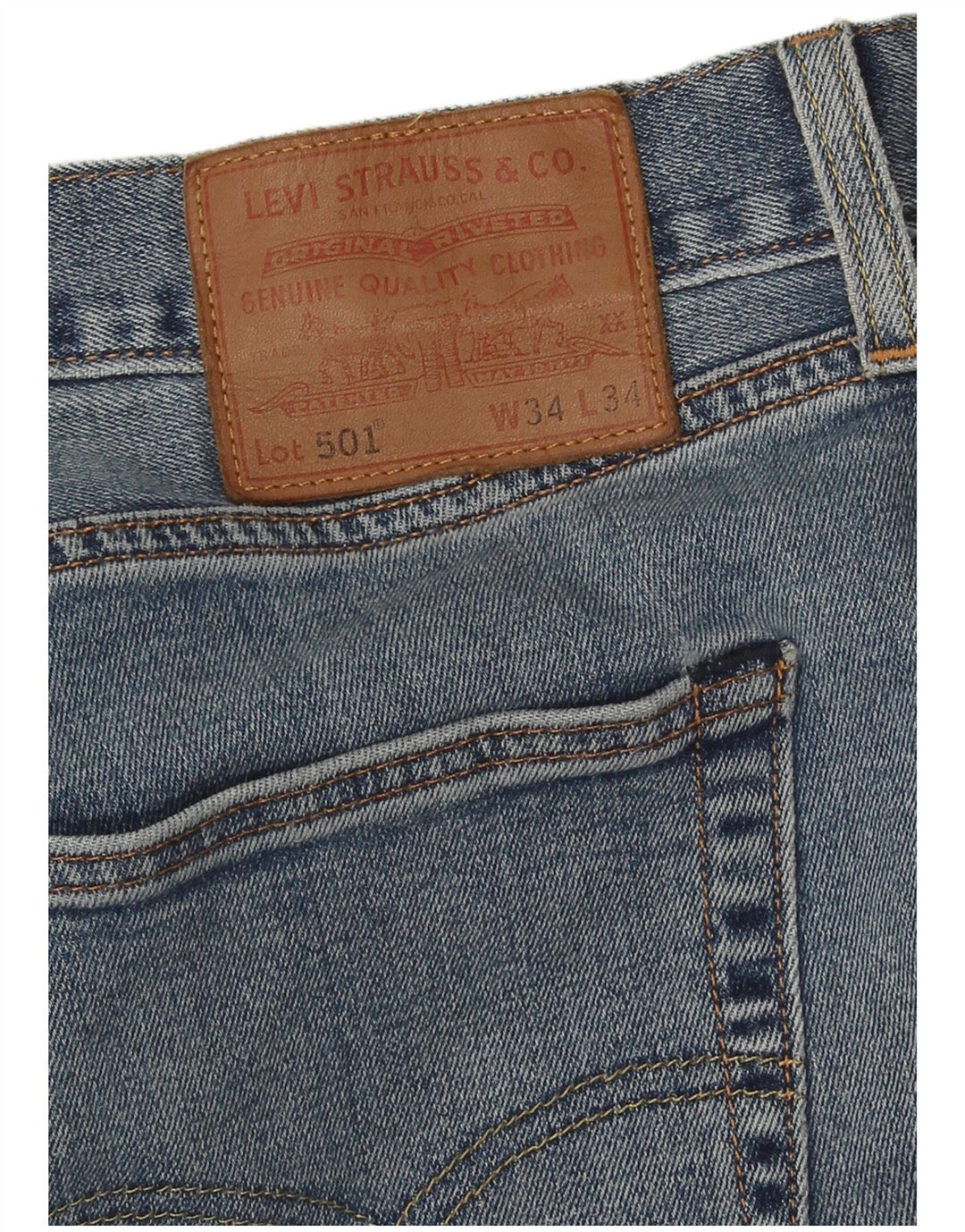Мужские прямые джинсы Levi's 501 W34 L34 синие