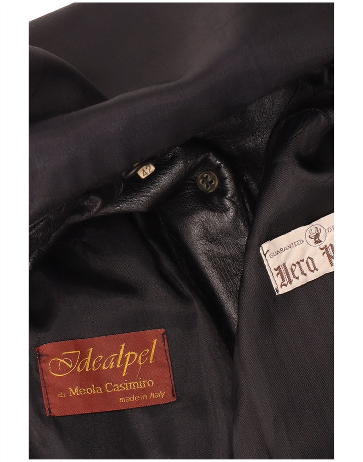 Винтажная женская кожаная куртка IT 42 Medium Black Leather