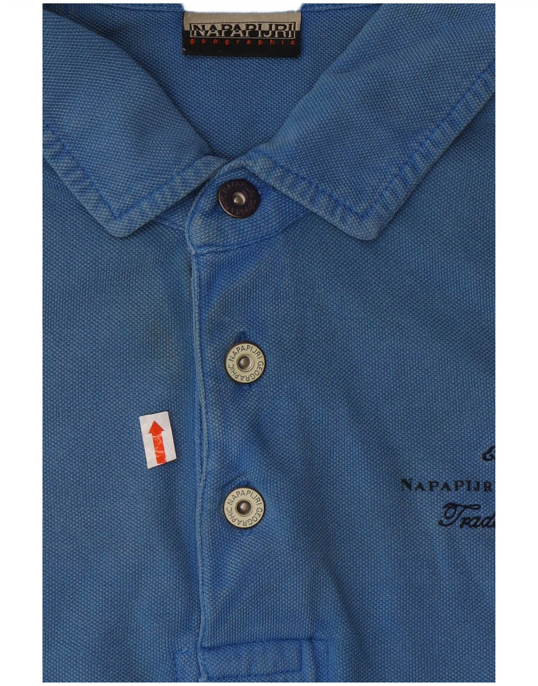 NAPAPIJRI Mens Geographic Graphic Polo Shirt Medium Blue
