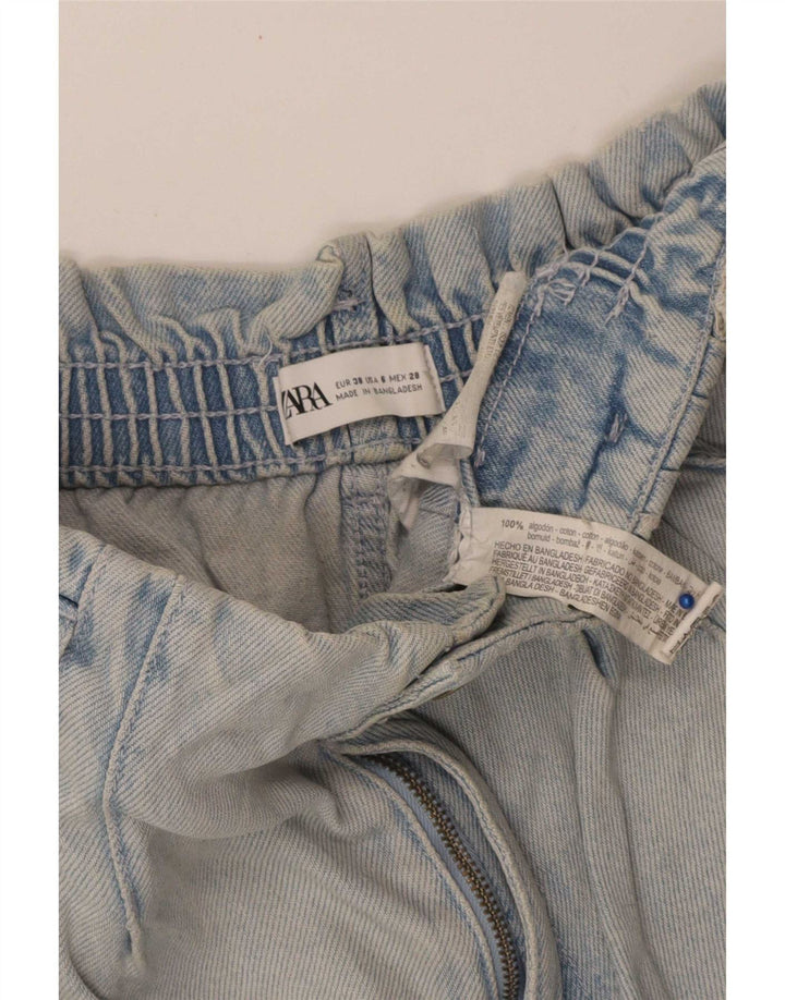 Женские джинсовые шорты Zara EU 38, маленькие W28, синие, хлопок