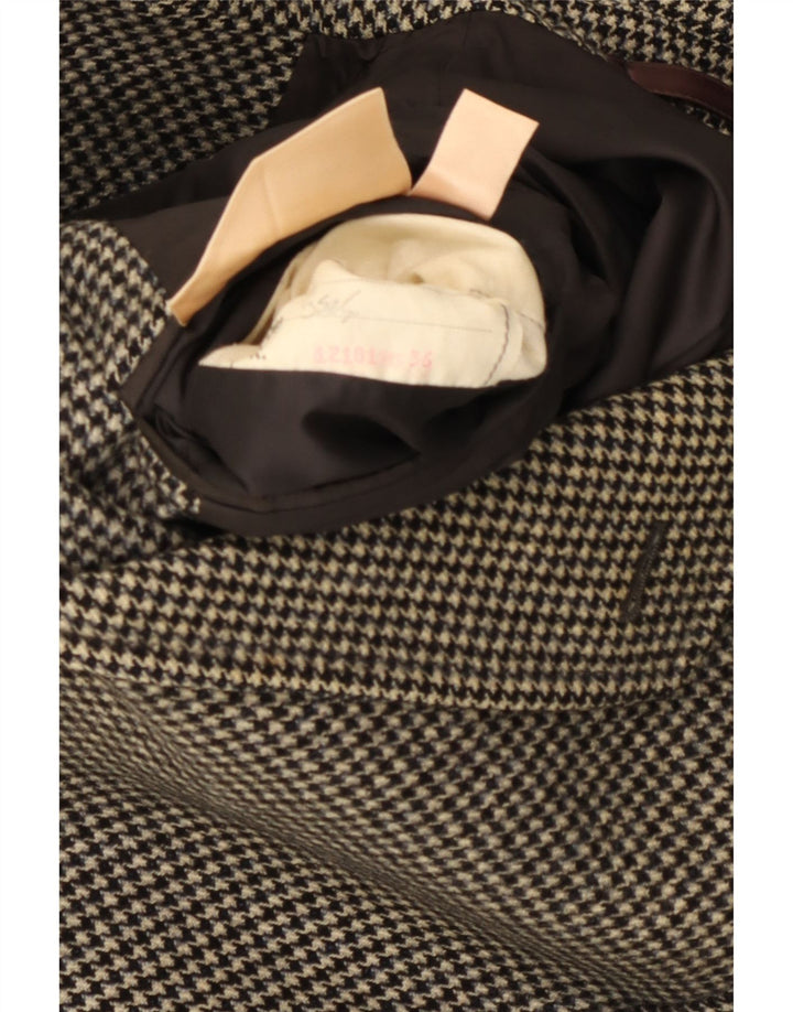 Мужское пальто Aquascutum UK 36, маленькое черное, классическое, шерсть с узором «гусиные лапки»